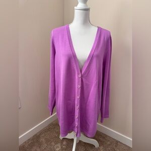 Talbots Women's Orchid Pink Cardigan Sweater